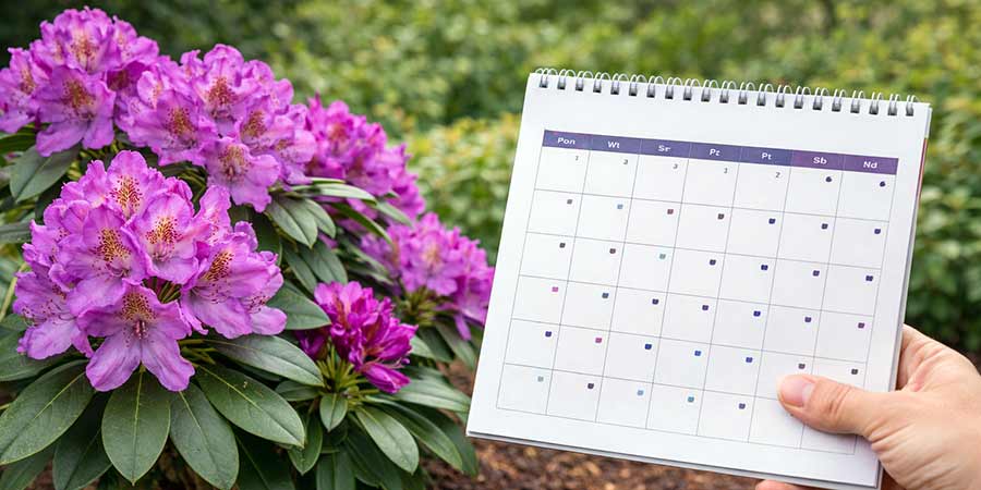 Kalendarz pielęgnacji rododendronów - co robić miesiąc po miesiącu