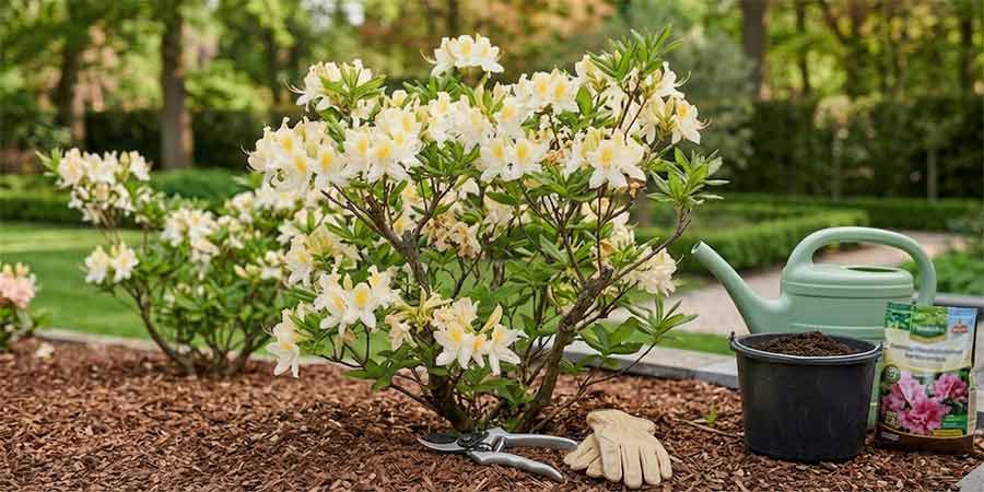 Pielęgnacja azalii wielkokwiatowych miesiąc po miesiącu – kalendarz prac