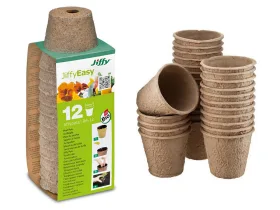 Doniczki torfowe do rozsad okrągłe 6cm 12szt JIFFY