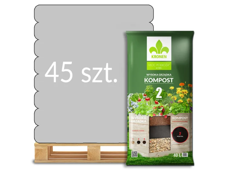 WYSOKA GRZĄDKA Kompost (warstwa 2) 40l Kronen - paleta 45 worków