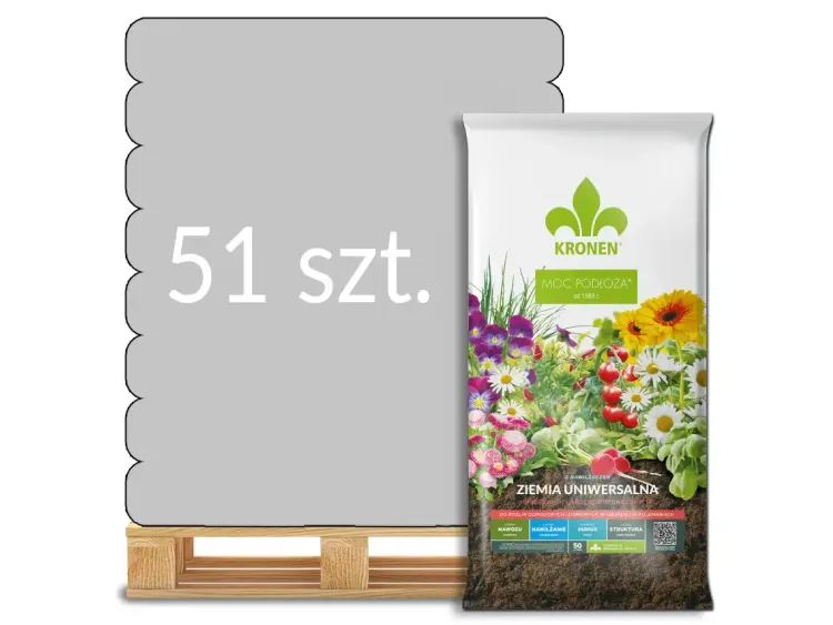 Ziemia uniwersalna z nawilżaczem i ECOFIBREX 50l Kronen - paleta 51 worków