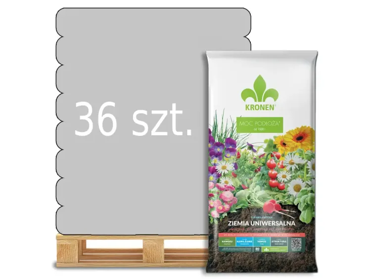 Ziemia uniwersalna z nawilżaczem i ECOFIBREX 80l Kronen - paleta 36 worków