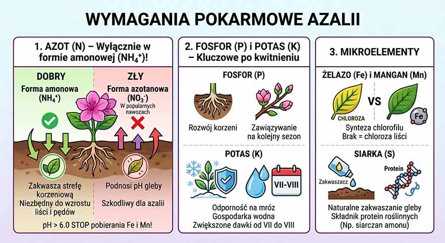 nawożenie azalii wielkokwiatowych – infografika