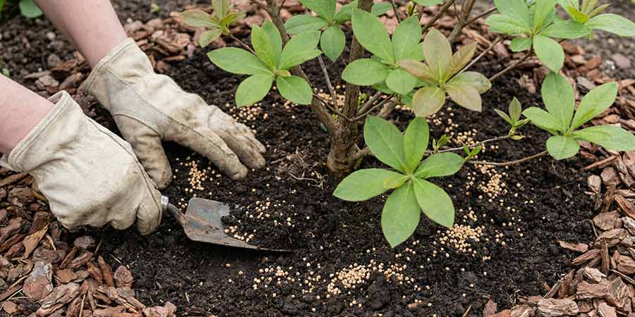 nawożenie azalii wielkokwiatowych - aplikacja nawozu
