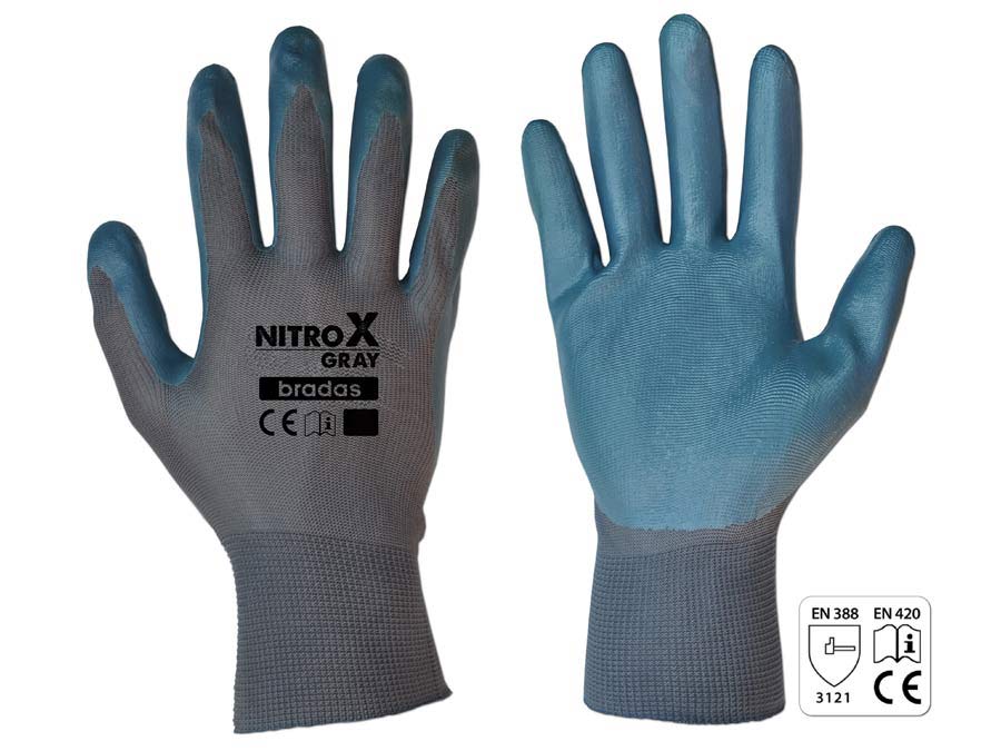 Rękawice ochronne NITROX GRAY nitryl 9